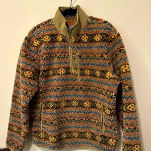 Men's J Crew Nordic Fair Isle Sherpa Fleece Half-zip Pullover